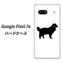 Google Pixel 7a ハードケース カバー 【YJ172 犬 Dog ゴールデンレトリバー 黒 UV印刷 素材クリア】