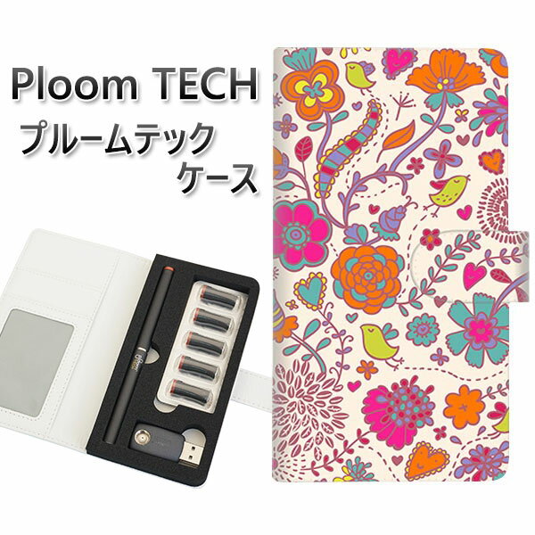 プルームテック ケース 手帳型 ploomtech ケース 【323 小鳥と花】プルームテックケース レザー ギフト タバコ 電子タバコ カバー タバコポーチ ...