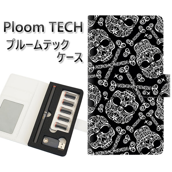 プルームテック ケース 手帳型 ploomtech ケース 【363 ドクロの刺青】プルームテックケース レザー ギフト タバコ 電子タバコ カバー タバコポー...