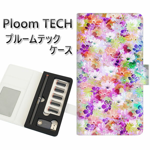 プルームテック ケース 手帳型 ploomtech ケース 【SC873 リバティプリント プレスドフラワー パープル】プルームテックケース レザー ギフト タ...