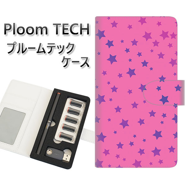 プルームテック ケース 手帳型 ploomtech ケース 【SC899 星柄プリント ピンク】プルームテックケース レザー ギフト タバコ 電子タバコ カバー...