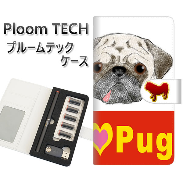 プルームテック ケース 手帳型 ploomtech ケース 【YD856 パグ02】プルームテックケース レザー ギフト タバコ 電子タバコ カバー タバコポー...