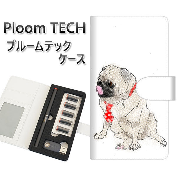 プルームテック ケース 手帳型 ploomtech ケース 【YD858 パグ04】プルームテックケース レザー ギフト タバコ 電子タバコ カバー タバコポー...