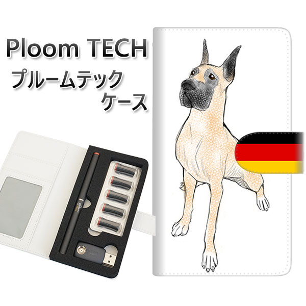 プルームテック ケース 手帳型 ploomtech ケース 【YE804 グレートデーン01】プルームテックケース レザー ギフト タバコ 電子タバコ カバー ...