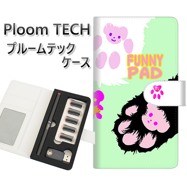 プルームテック ケース 手帳型 ploomtech ケース 【YE874 らぶねこ05】プルームテックケース レザー ギフト タバコ 電子タバコ カバー タバコ...