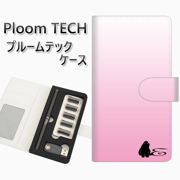 プルームテック ケース 手帳型 ploomtech ケース 【YI846 イニシャル ネコ E】 プルームテックケース レザー ギフト タバコ 電子タバコ カバ...
