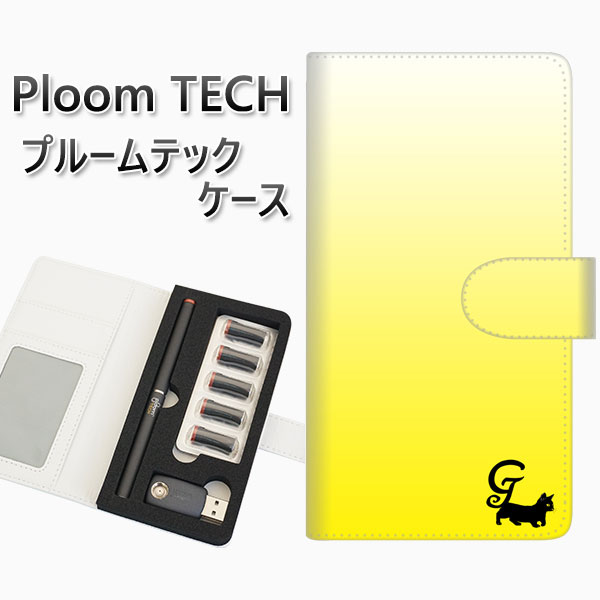 プルームテック ケース 手帳型 ploomtech ケース 【YI848 イニシャル ネコ G】 プルームテックケース レザー ギフト タバコ 電子タバコ カバ...