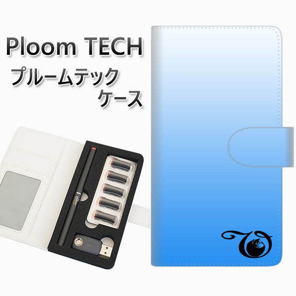 プルームテック ケース 手帳型 ploomtech ケース 【YI863 イニシャル ネコ V】 プルームテックケース レザー ギフト タバコ 電子タバコ カバ...