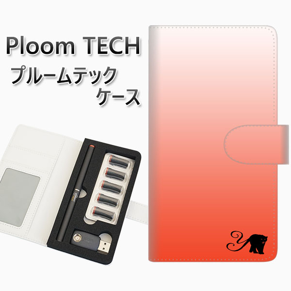 プルームテック ケース 手帳型 ploomtech ケース 【YI866 イニシャル ネコ Y】 プルームテックケース レザー ギフト タバコ 電子タバコ カバ...