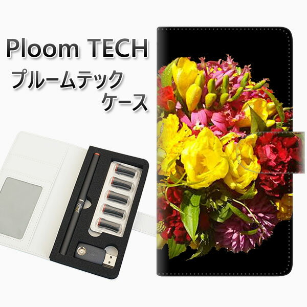 プルームテック ケース 手帳型 ploomtech ケース 【YI883 フラワー4】 プルームテックケース レザー ギフト タバコ 電子タバコ カバー タバコ...