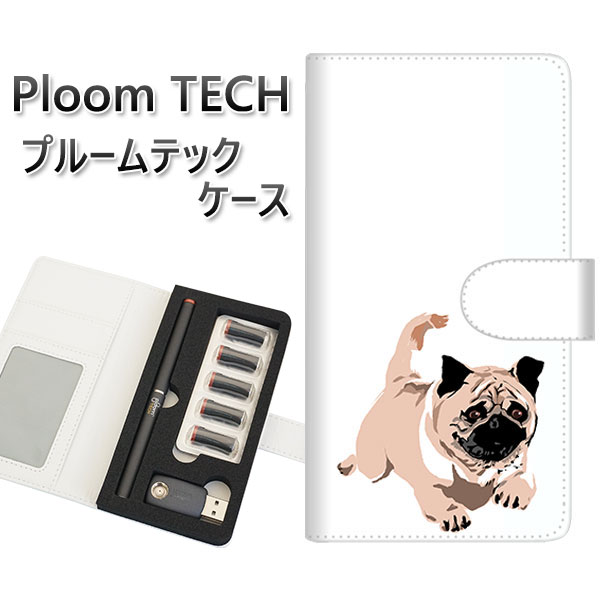 プルームテック ケース 手帳型 ploomtech ケース 【YJ046 パグ5】 プルームテックケース レザー ギフト タバコ 電子タバコ カバー タバコポー...