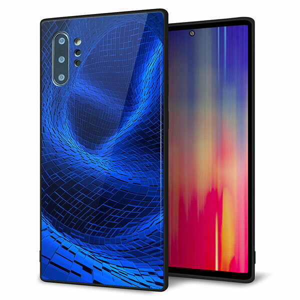 乐天商城 - docomo Galaxy Note10+ SC-01M ケース カバー スマホケース 背面 ガラス TPU ガラプリ 【ワープブルー】 MMLM