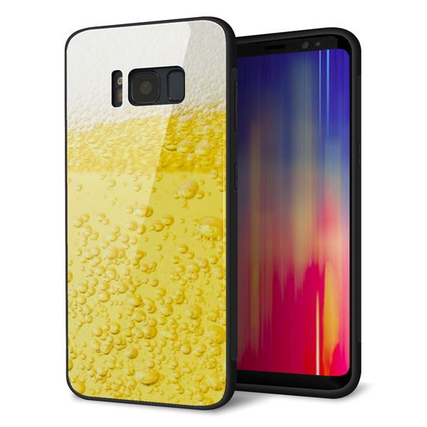 Galaxy S8 SC-02J ケース カバー 背面 ガラス TPU デザイン 【 450 生ビール 】 印刷 光沢 メール便送料無料