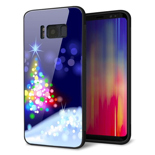 乐天商城 - Galaxy S8 SC-02J ケース カバー 背面 ガラス TPU デザイン 【 720 白銀のクリスマスツリー 】 印刷 光沢 MMLM