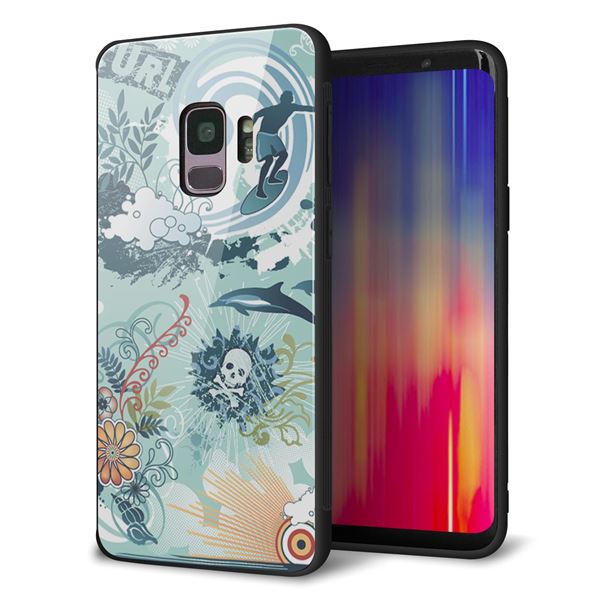 Galaxy S9 SC-02K ケース カバー 背面 ガラス TPU デザイン ガラプリ 【ハワイ】 印刷 光沢 MMLM
