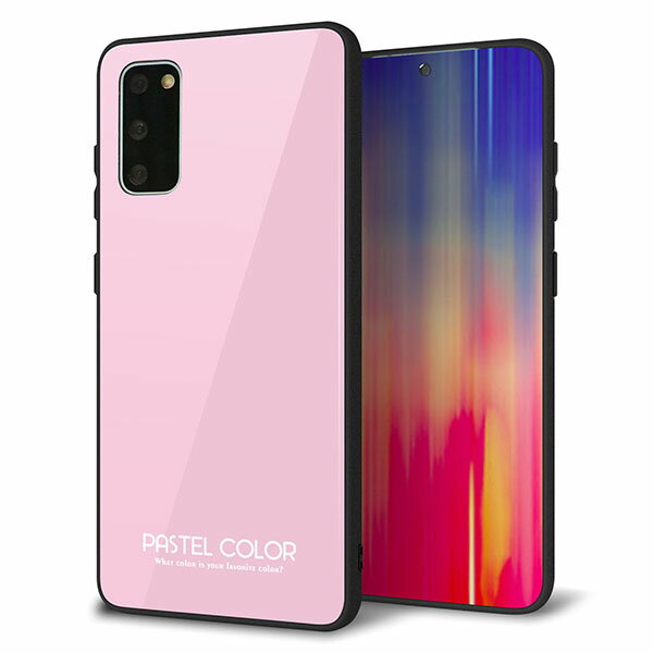 docomo Galaxy S20 5G SC-51A ケース カバー スマホケース 背面 ガラス TPU ガラプリ 【パステルカラー(パステルローズピンク)】 MMLM