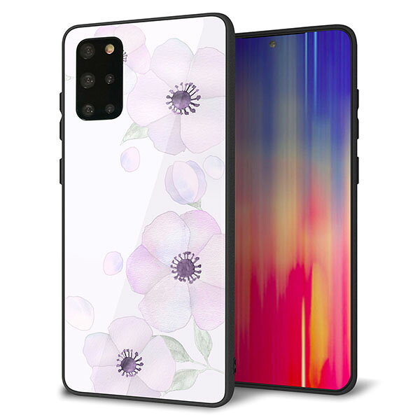 Rakuten - docomo Galaxy S20+ SC-52A ケース カバー スマホケース 背面 ガラス TPU ガラプリ 【ドゥ・フルール(パウダーバイオレット)】 MMLM