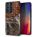 docomo Galaxy S21 Ultra 5G SC-52B ケース カバー 背面 ガラス TPU デザイン ガラプリ 【451 板チョコ】 印刷 光沢 MMLM