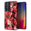 docomo Galaxy S21 Ultra 5G SC-52B ケース カバー 背面 ガラス TPU デザイン ガラプリ 【MA992 フラワーA】 印刷 ...
