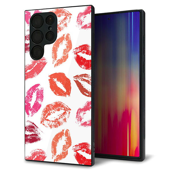 Rakuten - docomo Galaxy S22 Ultra SC-52C ケース カバー 背面 ガラス TPU デザイン ガラプリ 【734 キスkissキス】 印刷 光沢 MMLM
