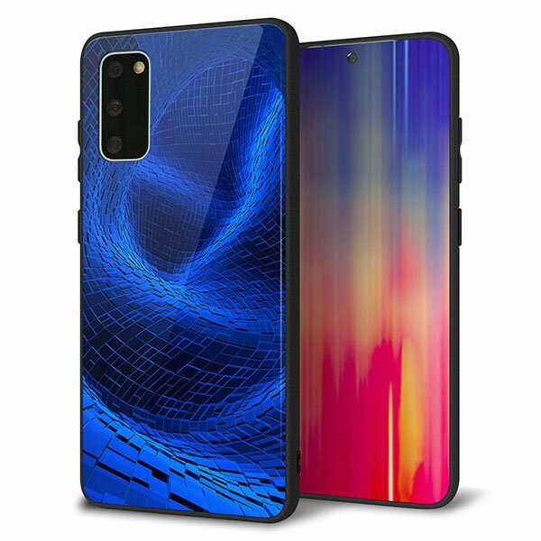 Rakuten - au Galaxy S20 5G SCG01 ケース カバー スマホケース 背面 ガラス TPU ガラプリ 【ワープブルー】 MMLM
