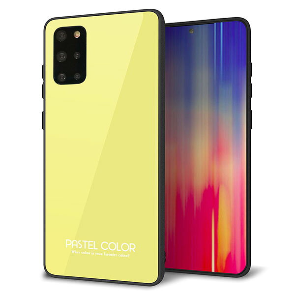 乐天商城 - au Galaxy S20+ SCG02 ケース カバー スマホケース 背面 ガラス TPU ガラプリ 【パステルカラー(パステルイエロー)】 MMLM