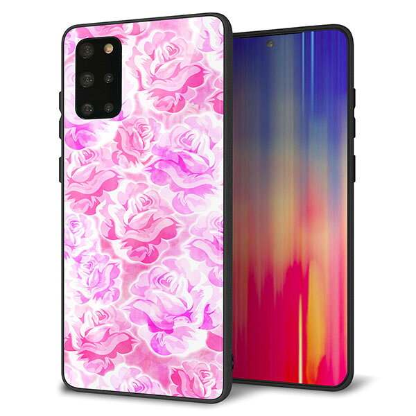 Rakuten - au Galaxy S20+ SCG02 ケース カバー スマホケース 背面 ガラス TPU ガラプリ 【ローズ ピンク】 MMLM