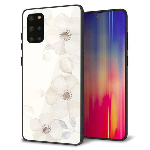 Rakuten - au Galaxy S20+ SCG02 ケース カバー スマホケース 背面 ガラス TPU ガラプリ 【ドゥ・フルール(セピア)】 MMLM