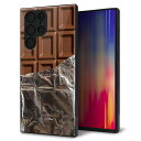 au Galaxy S22 Ultra SCG14 ケース カバー 背面 ガラス TPU デザイン ガラプリ 【451 板チョコ】 印刷 光沢 MMLM