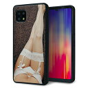 docomo AQUOS sense6 SH-54B ケース カバー 背面 ガラス TPU デザイン ガラプリ 【KM888 ストッキング】 印刷 光沢 MMLM