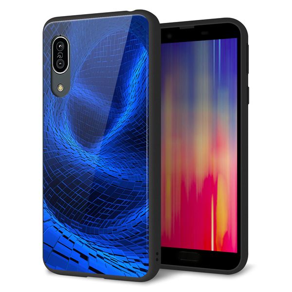 Rakuten - AQUOS sense3 lite SH-RM12 ケース カバー スマホケース 背面 ガラス TPU ガラプリ 【1302 ワープブルー】 MMLM