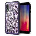 AQUOS sense3 lite SH-RM12 ケース カバー スマホケース 背面 ガラス TPU ガラプリ 【SC903 ガーデンバタフライ パープル】 MMLM(2)