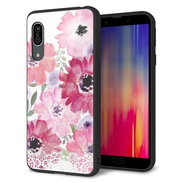 AQUOS sense3 lite SH-RM12 ケース カバー スマホケース 背面 ガラス TPU ガラプリ 【SC943 ドゥ・パフューム1】 メール便送料無料