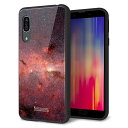 au AQUOS sense3 SHV45 ケース カバー スマホケース 背面 ガラス TPU ガラプリ 【KM923 Galaxias Red】 MMLM(2)
