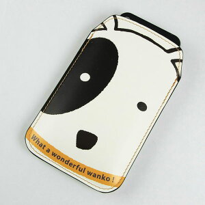本革(レザー)スマートフォンケース デザイナーVer.【IA800 わんこ】【Lサイズ】 AQUOS PHONE EX/シンプルスマホ/docomo with series/G'zOne/GALAPAGOS/HTC EVO WiMAX/REGZA Phone/LYNX3Dなど汎用タイプ MMLM
