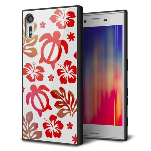 Xperia XZs SO-03J docomo エクスペリアXZs ケース カバー 背面 ガラス TPU デザイン 【 SC881 ハワイアンアロハホヌ レッド 】 ガラプリ スマホケース 携帯ケース MMLM Xperia XZs SO-03J docomo エクスペリアXZs ケース カバー 背面 ガラス TPU デザイン 【 SC881 ハワイアンアロハホヌ レッド 】 ガラプリ スマホケース 携帯ケース MMLM