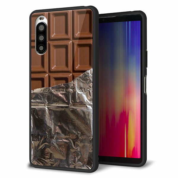 docomo Xperia 10 II SO-41A ケース カバー スマホケース 背面 ガラス TPU ガラプリ 【板チョコ】 MMLM