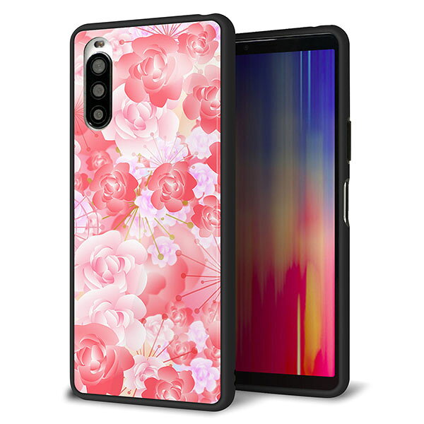 乐天商城 - docomo Xperia 10 II SO-41A ケース カバー スマホケース 背面 ガラス TPU ガラプリ 【はんなり色の華】 MMLM