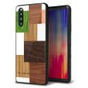 au Xperia 10 III SOG04 ケース カバー 背面 ガラス TPU デザイン ガラプリ 【MA928 寄木細工 ランダム】 印刷 光沢 MMLM(2)