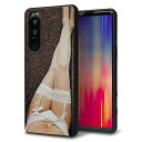 au Xperia 5 III SOG05 ケース カバー 背面 ガラス TPU デザイン ガラプリ 【KM888 ストッキング】 印刷 光沢 MMLM
