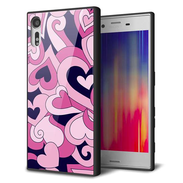 Rakuten - Xperia XZ SOV34 au エクスペリアXZ ケース カバー 背面 ガラス TPU デザイン 【 223 ハートの調べ 】 ガラプリ スマホケース 携帯ケース MMLM