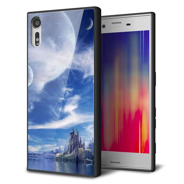 乐天商城 - Xperia XZ SOV34 au エクスペリアXZ ケース カバー 背面 ガラス TPU デザイン 【 1270 広がる宇宙 】 ガラプリ スマホケース 携帯ケース MMLM