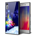 Xperia XZs SOV35 au エクスペリアXZs ケース カバー 背面 ガラス TPU デザイン 【 720 白銀のクリスマスツリー 】 ガラプリ スマホケース 携帯ケース MMLM