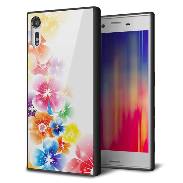 Rakuten - Xperia XZs SOV35 au エクスペリアXZs ケース カバー 背面 ガラス TPU デザイン 【 1209 光と花 】 ガラプリ スマホケース 携帯ケース MMLM