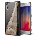 Xperia XZs SOV35 au エクスペリアXZs ケース カバー 背面 ガラス TPU デザイン 【 KM888 ストッキング 】 ガラプリ スマホケース 携帯ケース MMLM