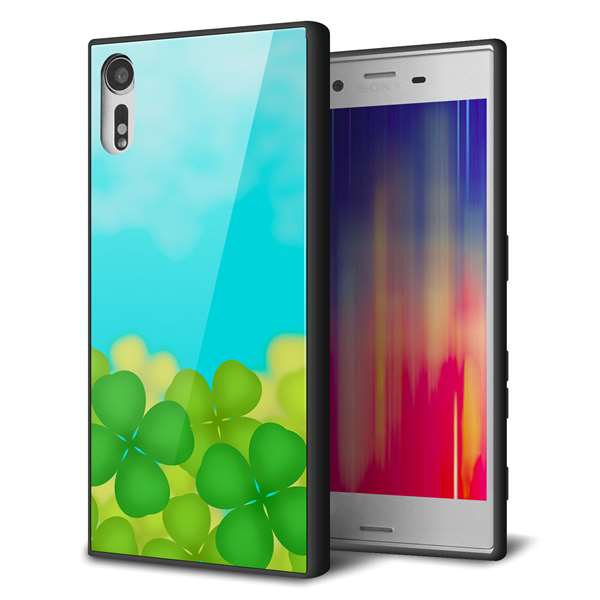 Mobile Phone Cases - Xperia XZs SOV35 au エクスペリアXZs ケース カバー 背面 ガラス TPU デザイン 【 VA820 四葉のクローバー畑 】 ガラプリ スマホケース 携帯ケース MMLM