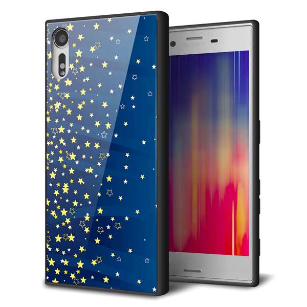 Xperia XZs SOV35 au エクスペリアXZs ケース カバー 背面 ガラス TPU デザイン 【 VA842 満天の星空 】 ガラプリ スマホケース 携帯ケース メール便送料無料