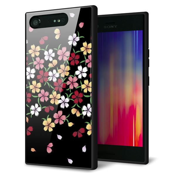 Rakuten - Xperia XZ1 SOV36 ケース カバー 背面 ガラス TPU デザイン 【 YJ323 和柄　なでしこ 】 印刷 光沢 MMLM