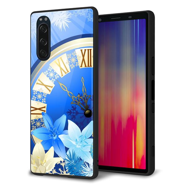 乐天商城 - au Xperia5 SOV41 ケース カバー スマホケース 背面 ガラス TPU ガラプリ 【601 静寂なる青い時】 MMLM