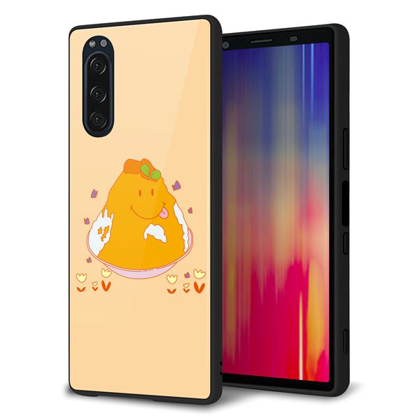 au Xperia5 SOV41 ケース カバー スマホケース 背面 ガラス TPU ガラプリ 【MA904 台湾風かき氷】 MMLM